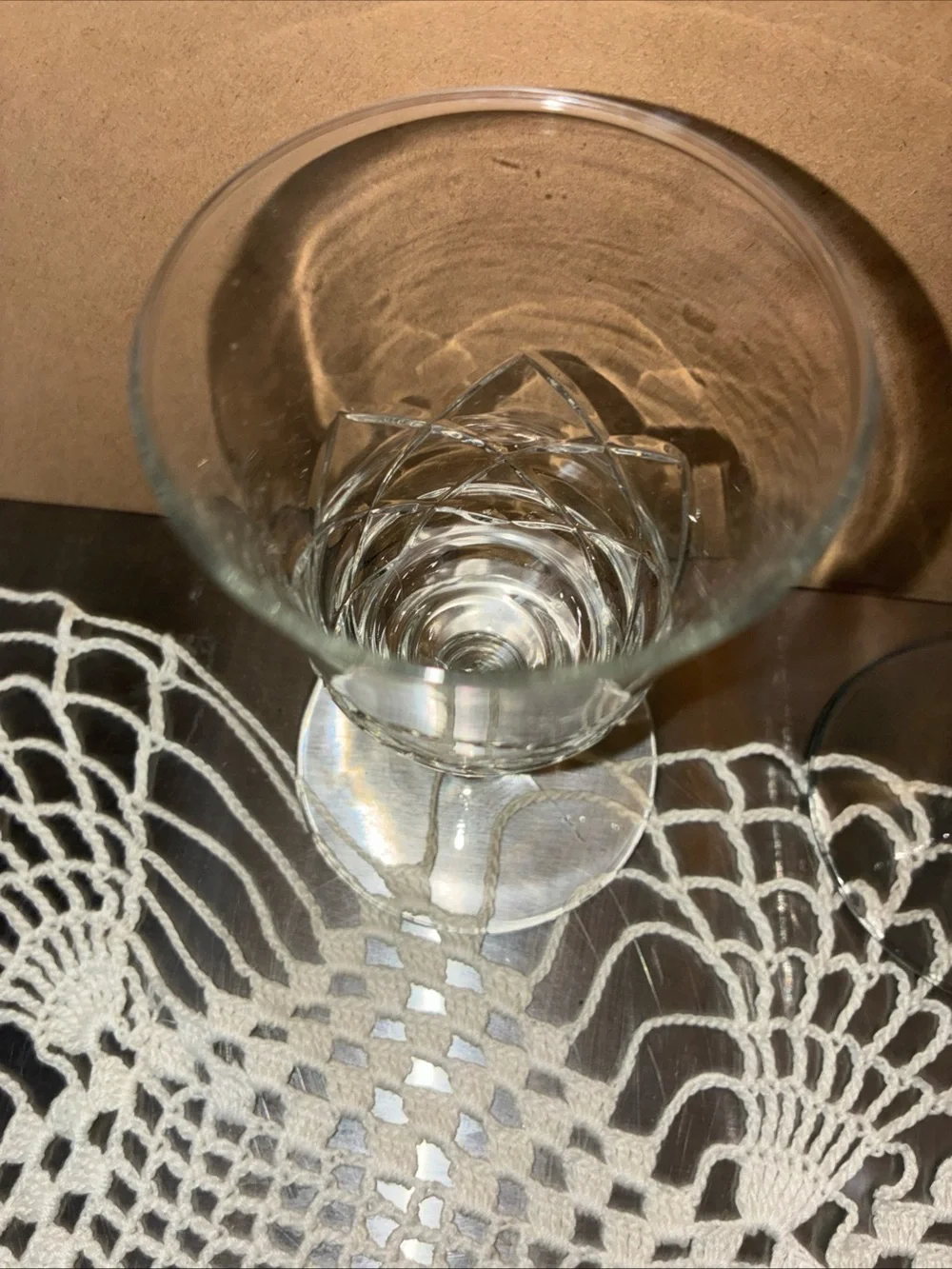 Libbey Clear Cut pattern rock sharpe 4 7/8 inches tall set of 2 great